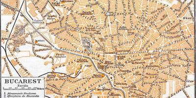 Παλιά πόλη βουκουρέστι εμφάνιση χάρτη