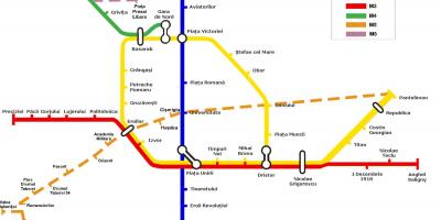 Χάρτης του μετρό του βουκουρεστίου της ρουμανίας