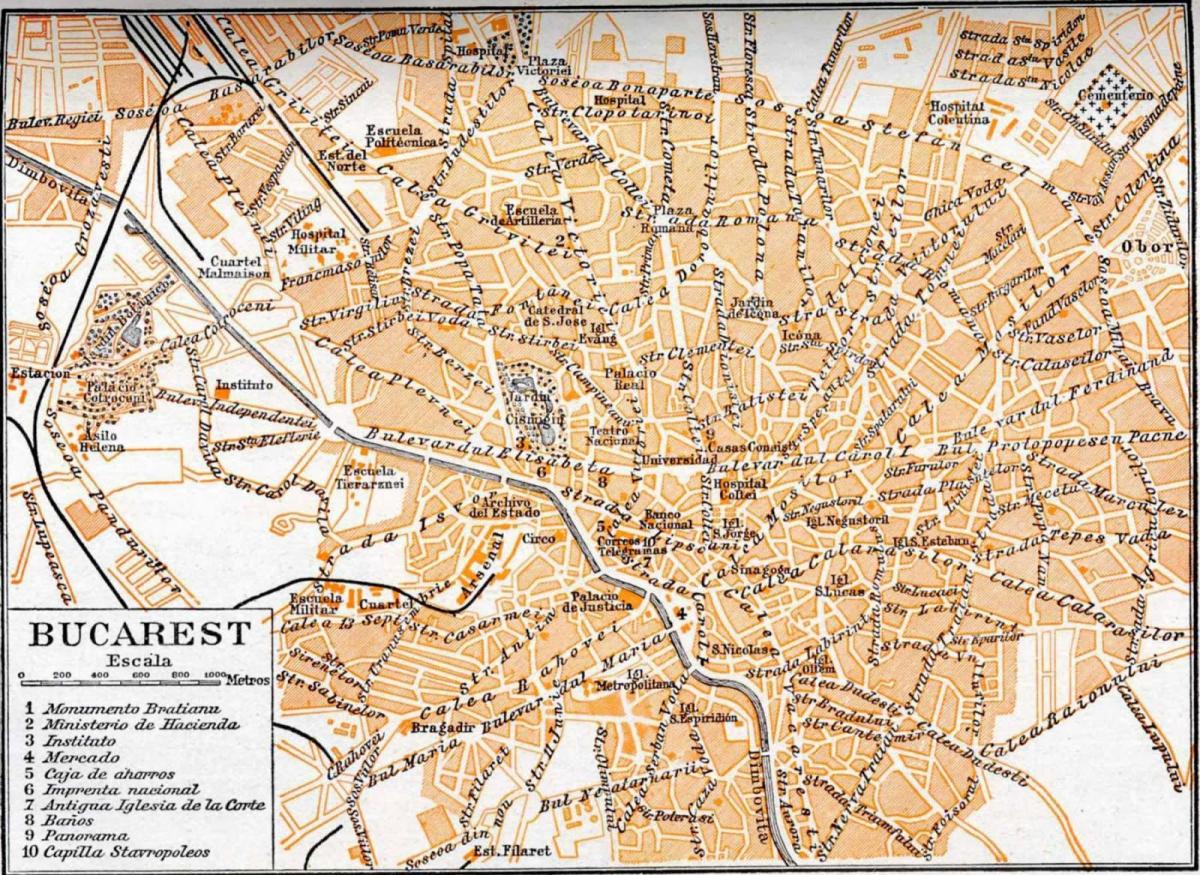 παλιά πόλη βουκουρέστι εμφάνιση χάρτη