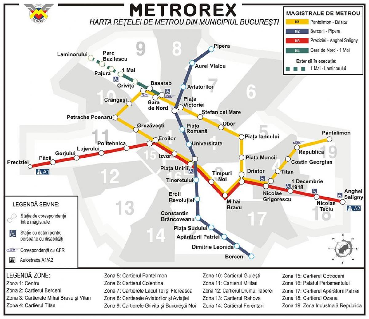 χάρτης του μετρό bucuresti